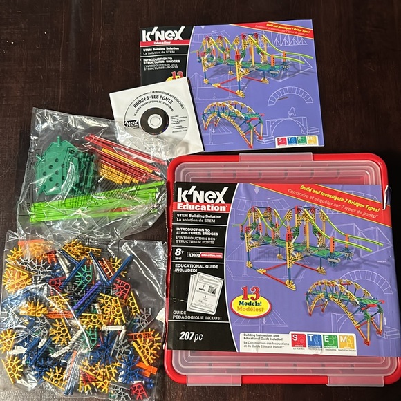 K’NEX NIB Structures Bridges Set 207 Pieces Construction Education Toy - Picture 2 of 4